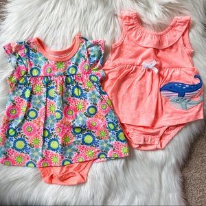 ✨4/$20✨ Cute Neon Bubble Romper bundle 3-6M